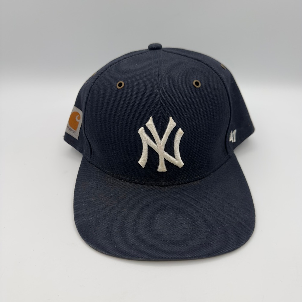 Carhartt x 47 Brand New York Yankees Captain Hat OSFA NWT MLB Navy Snapback